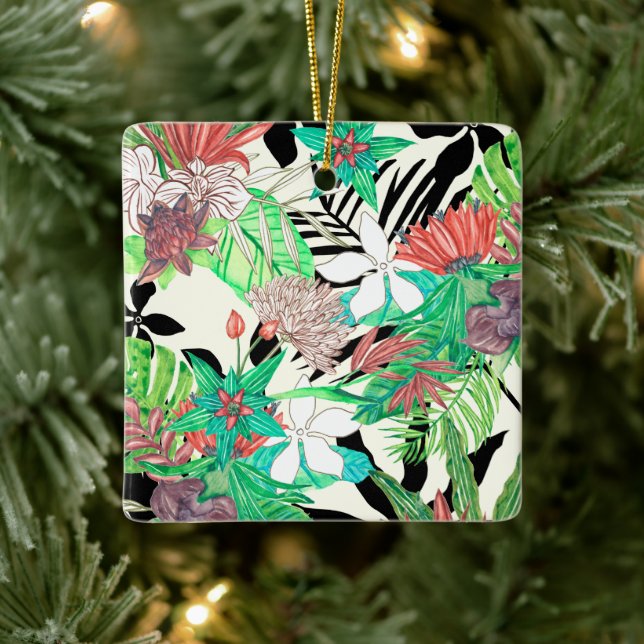Floral Paradise II Ceramic Ornament (Tree)