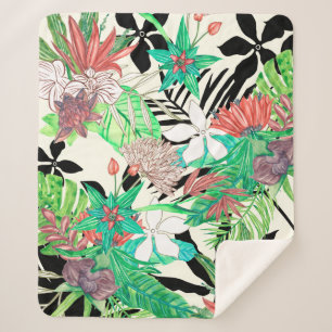 Floral Paradise II Sherpa Blanket