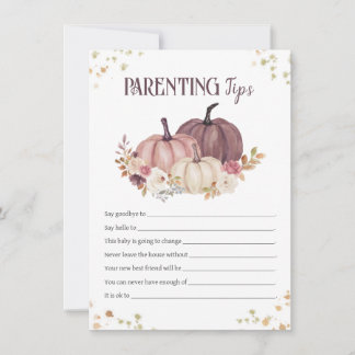 Floral Parenting Tips, New Parents Advice Card
