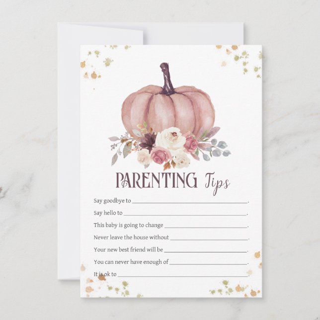 Floral Parenting Tips, Parents-to-be Advice Card (Front)