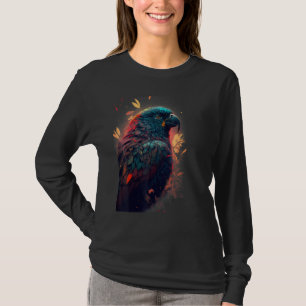 Floral Parrot Colourful Scarlet Macaw parrot bird  T-Shirt