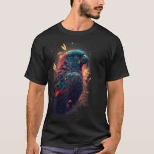 Floral Parrot Colourful Scarlet Macaw parrot bird  T-Shirt