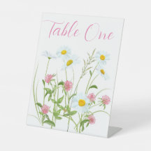 Floral party or wedding table numbers