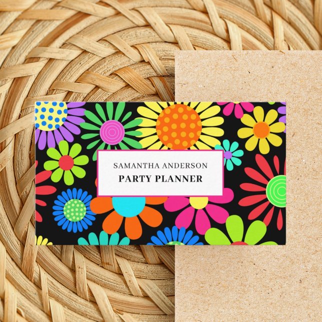 Floral Party Planner  Business Card (Creator Uploaded)