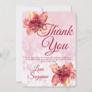 Floral Party Thank You Lily Card
