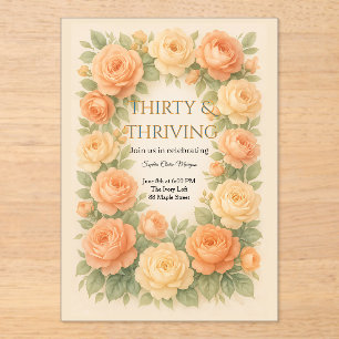 Floral Pastel Blooms Acrylic Invitations