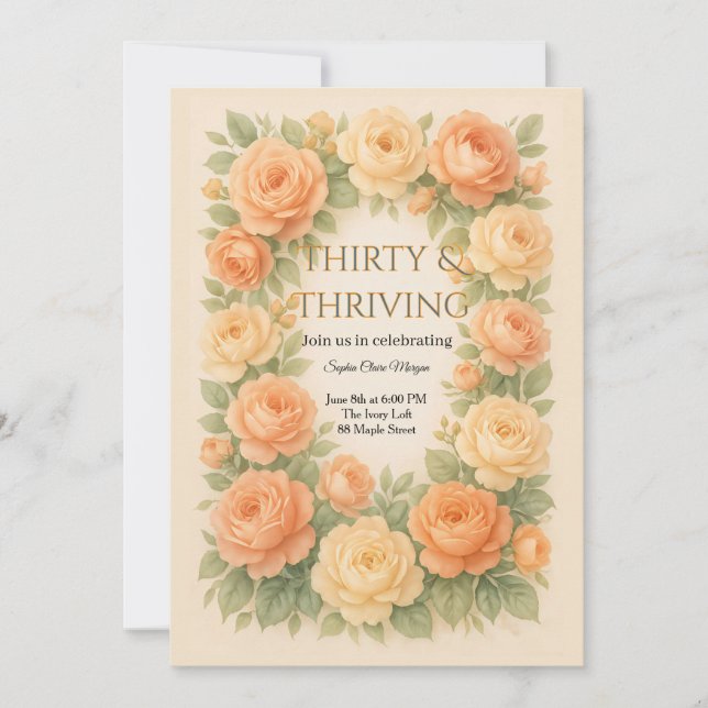 Floral Pastel Blooms Invitation (Front)