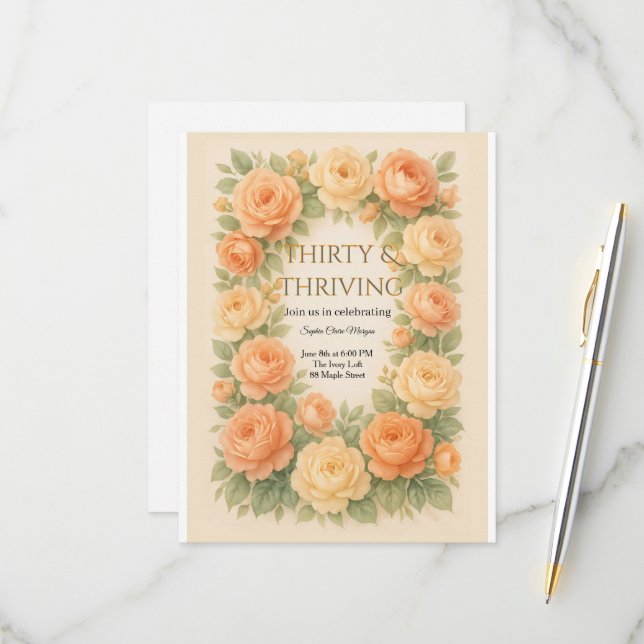 Floral Pastel Blooms RSVP Card (Front/Back In Situ)