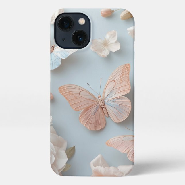 Floral Pastel Butterflies Phone Cover (Back)