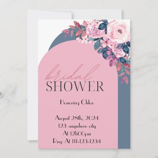 FLORAL PASTEL COLORS BRIDAL SHOWER INVITATION (Front)