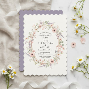 Floral Pastel Engagement Party Invitation