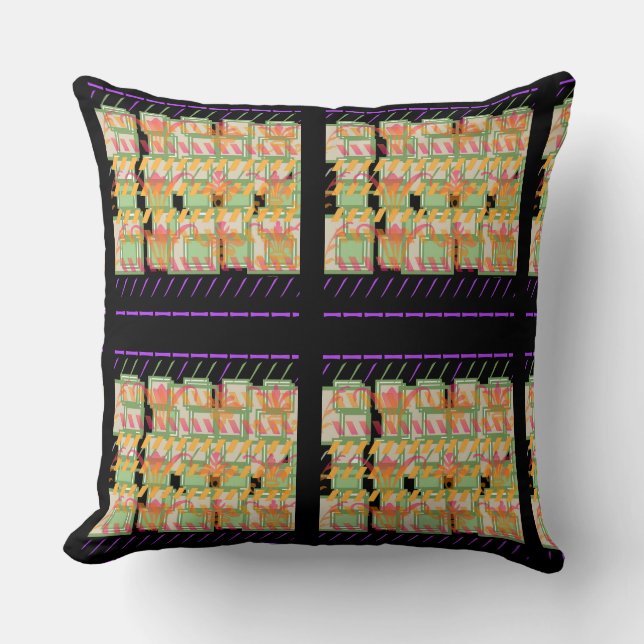 Floral Pastel Imagery Block  Cushion (Front)
