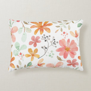 Floral Pastel Pattern Tranquility Decorative Cushion