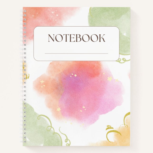 Floral Pastel Spiral Notebook - Aesthetic Notebook (Front)