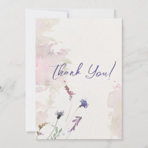 Floral Pastel Wildflowers Thank You Card