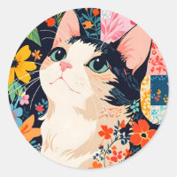 Floral Patchwork Cat