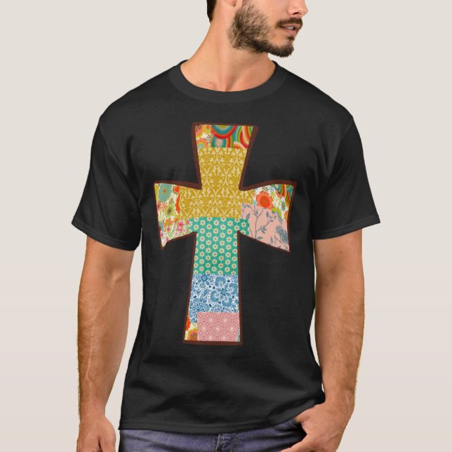 Floral Patchwork Cross T-Shirt (Front)