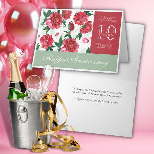 Floral Patchwork Happy Anniversary Card