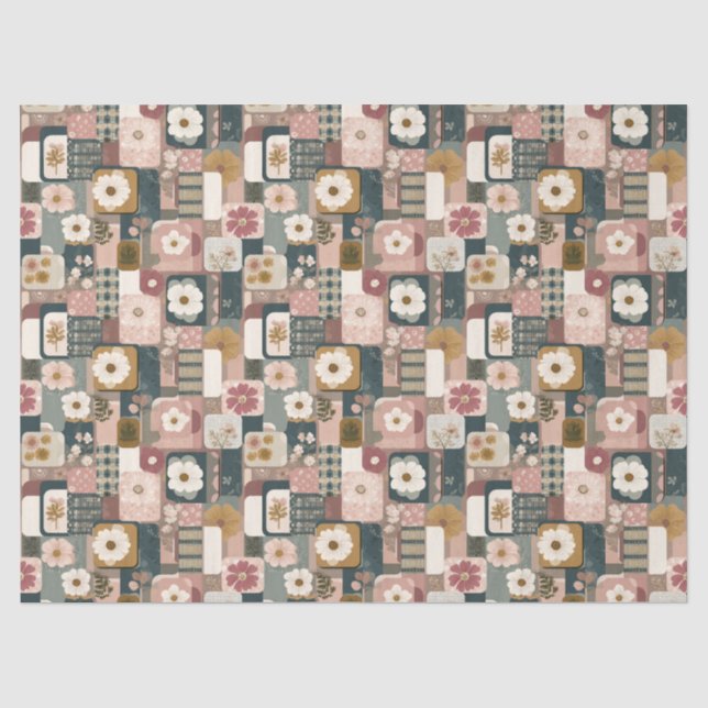 Floral Patchwork Pattern tissue paper (Front)
