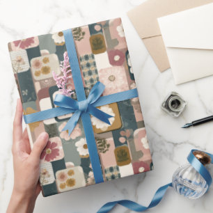 Floral Patchwork Pattern wrapping paper