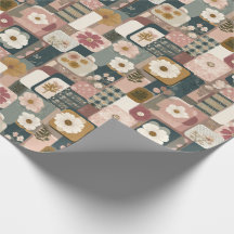 Floral Patchwork Pattern wrapping paper