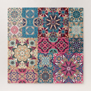 Floral patchwork: vintage chequered pattern. jigsaw puzzle