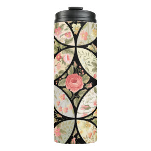 Floral Patchwork Vintage Seamless Pattern Thermal Tumbler