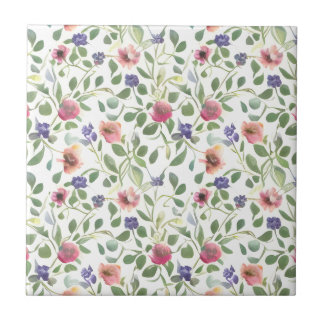Floral Patern Heliotrope Flowers Tile