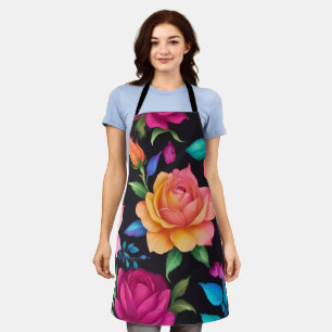 Floral Patern Rose All-Over Print Apron