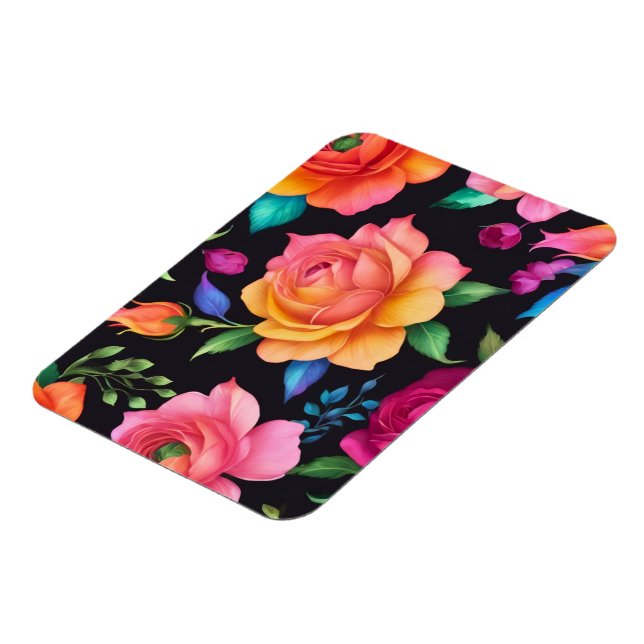 Floral Patern Rose Flexible Photo Magnet (Left Side)