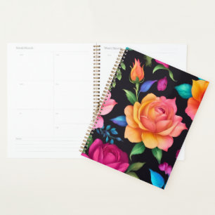 Floral Patern Rose Planner