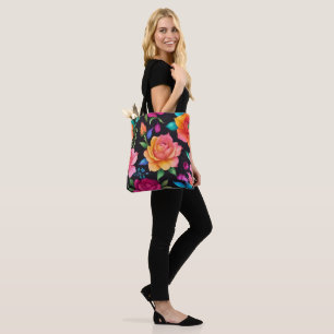 Floral Patern Rose Tote Bag