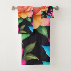 Floral Patern Rose Towel