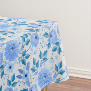 Floral pattern.06.FR. Lblue offwhite BG Tablecloth