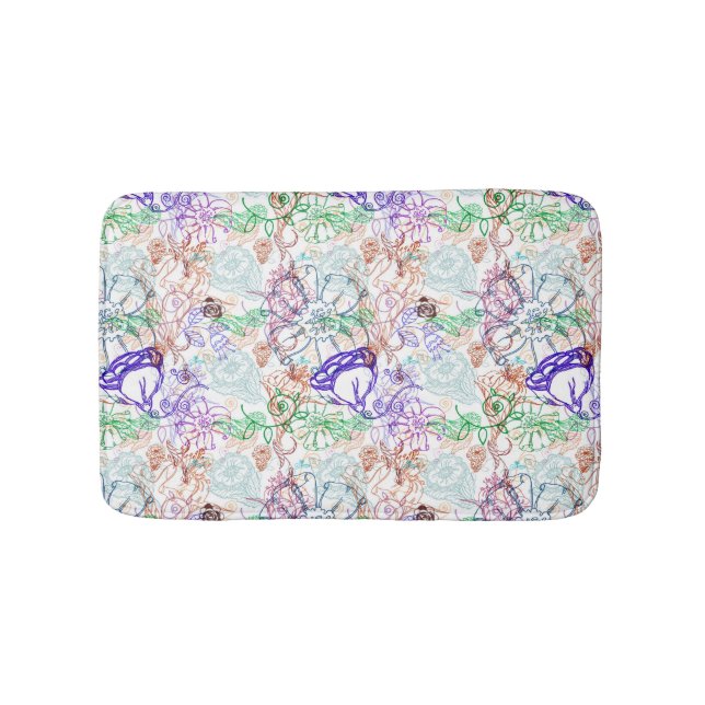 Floral Pattern 10 Bath Mat (Front)