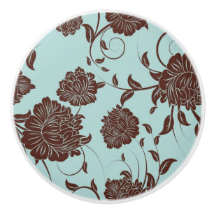 Floral Pattern 10 Ceramic Knob