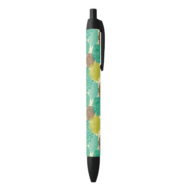 Floral Pattern 12 Black Ink Pen (Bottom (Vertical))