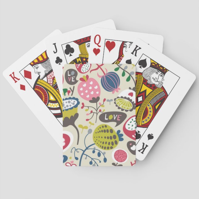 Floral Pattern 12 Playing Cards (Back)