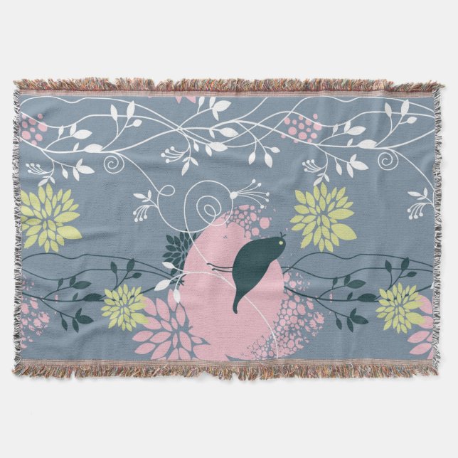 Floral Pattern 12 Throw Blanket (Front)