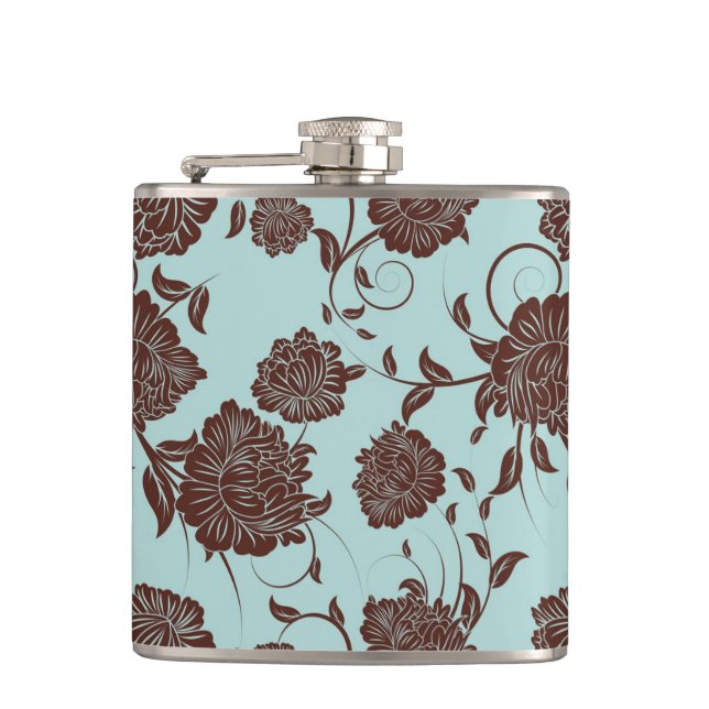 Floral Pattern 13 Hip Flask (Front)