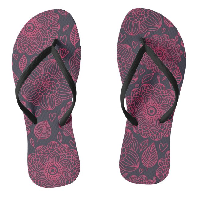 Floral Pattern 13 Jandals (Footbed)