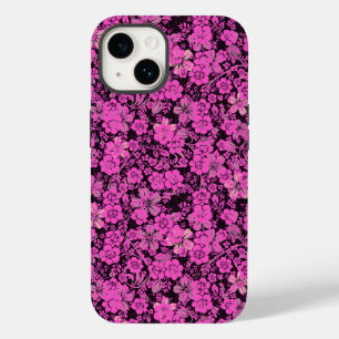 Floral pattern 15.Pink Black BG Case-Mate iPhone 14 Case