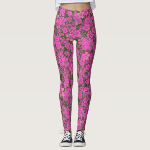 Floral pattern 15.Pink DGreen BG Leggings