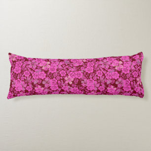 Floral pattern 15.Pink DRed BG Body Cushion