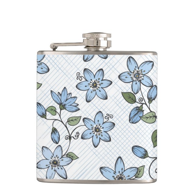 Floral pattern 2 2 hip flask (Front)