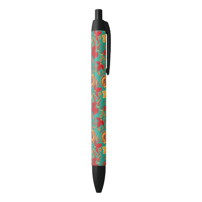 Floral pattern 2 3 black ink pen (Bottom (Vertical))