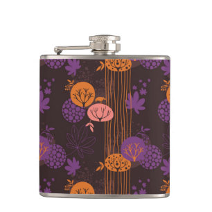 Floral pattern 2 3 hip flask