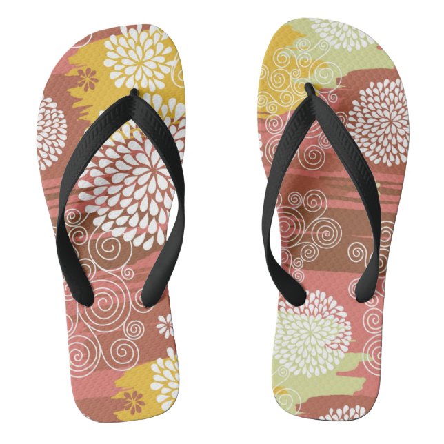 Floral pattern 2 jandals (Footbed)