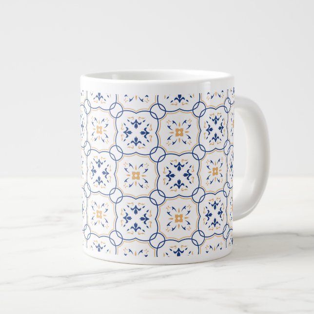 Floral Pattern 2 Large Coffee Mug (Front Right)