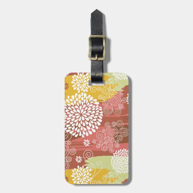 Floral pattern 2 luggage tag (Front Vertical)